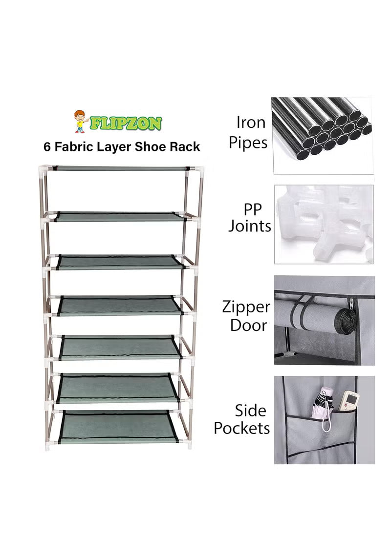 FLIPZON 6-Layer Shoe Storage Rack – Durable & Stylish