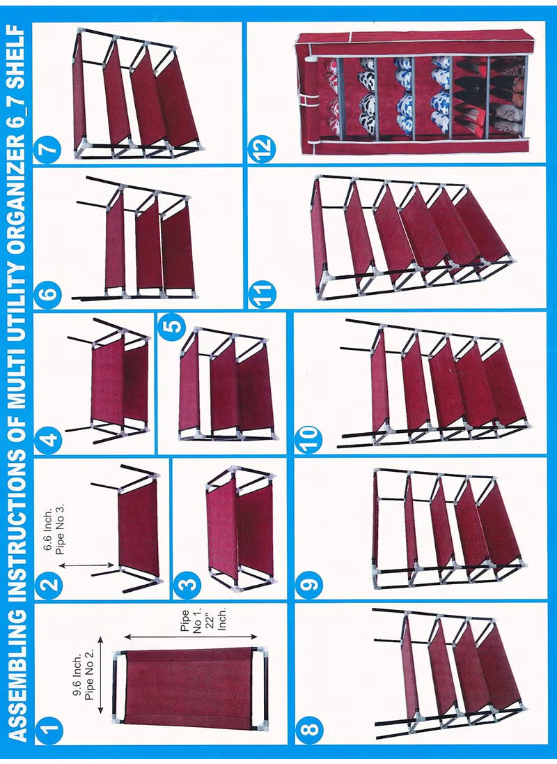 FLIPZON 6-Layer Shoe Storage Rack – Durable & Stylish